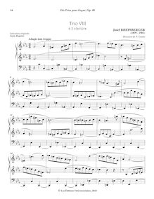 Partition No.8 Trio en C minor, 10 Trios pour orgue, Rheinberger, Josef Gabriel