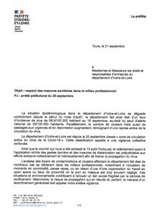 covid 19 ; la lettre de la préfète d Indre-et-Loire aux entreprises