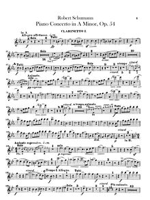 Partition clarinette 1, 2 (A), Concert für das Pianoforte mit Begleitung des Orchesters, Op. 54