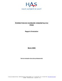Correction de la courbure congénitale du pénis - Rapport - Courbure congénitale du pénis