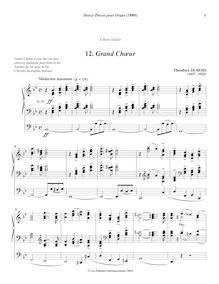 Partition , Grand Chœur, Douze pièces pour orgue ou piano-pédalier