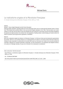Le radicalisme anglais et la Révolution française - article ; n°1 ; vol.342, pg 73-99