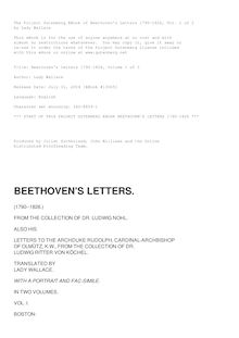 Beethoven s Letters 1790-1826, Volume 1