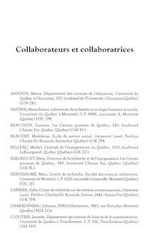 Collaborateurs et collaboratrices