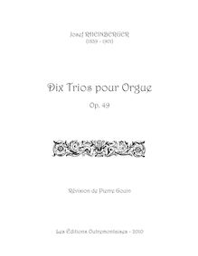 Partition No.1 Trio en G minor, 10 Trios pour orgue, Rheinberger, Josef Gabriel