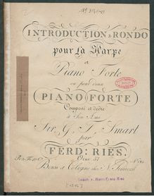 Partition complète, Introduction & Rondo pur la Harpe et Pianoforte