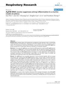 Ag85B DNA vaccine suppresses airway inflammation in a murine model of asthma