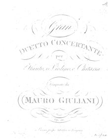 Partition parties complètes, Gran Duetto Concertante, Op.52, Giuliani, Mauro