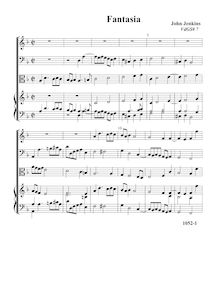 Partition Fantasia VdGS No. 7 - partition complète, fantaisies et Pavin pour 3 violes de gambe et orgue