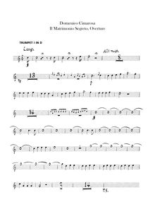 Partition trompette 1, 2 (D), Il matrimonio segreto, Melodramma goicoso in due atti