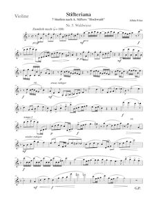 Partition , Waldwiese, partition de violon, Stifteriana, Sieben Bilder für Violine und Klavier nach den sieben Kapiteln aus Adalbert Stifters Hochwald