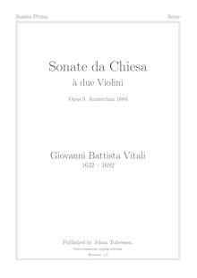 Partition compléte, Sonate da Chiesa à due Violini, Op.9 par Giovanni Battista Vitali