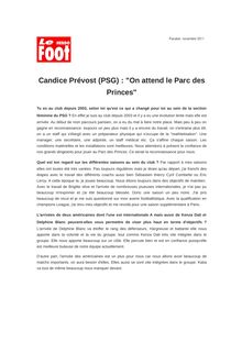 Candice Prévost (PSG) : "On attend le Parc des Princes"