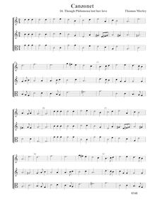 Partition No.23 Though Philomena lost her love - partition complète, chansonnettes, ou Little Short chansons to Three Voyces