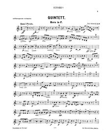 Partition cor, vent quintette, Op.9, Sobeck, Johann