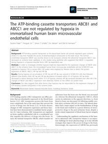 The ATP-binding cassette transporters ABCB1 and ABCC1 are not regulated by hypoxia in immortalised human brain microvascular endothelial cells