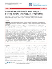 Increased serum kallistatin levels in type 1 diabetes patients with vascular complications