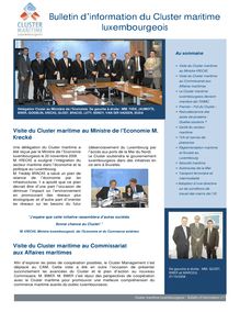 Bulletin d information du Cluster maritime luxembourgeois