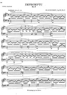 Partition Impromptu en G-flat major, Op.90 No.3 (S.565b/2), Schubert s Impromptus [revised et edited by Franz Liszt]