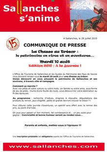 Communiqué Presse Chasse au Trésor 10_08_2010