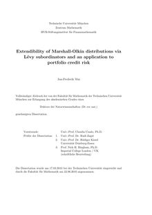 Extendibility of Marshall-Olkin distributions via Lévy subordinators and an application to portfolio credit risk [Elektronische Ressource] / Jan-Frederik Mai