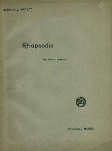 Partition couverture couleur, Rhapsodie, Moór, Emanuel