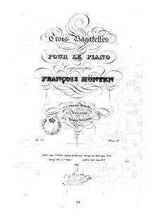 Partition complète, 3 Bagatelles, Op.52, Hünten, François