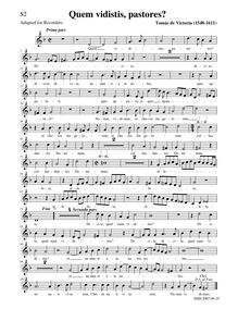 Partition Soprano 2 enregistrement , Quem vidistis, pastores, In die Natalis Domini