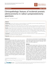 Clinicopathologic features of incidental prostatic adenocarcinoma in radical cystoprostatectomy specimens