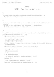 Dossier pour le PLP en ligne Mathematiques