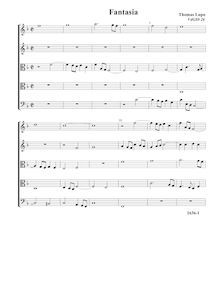 Partition Fantasia VdGS No.26 - partition complète (Tr A T T B), fantaisies pour 5 violes de gambe