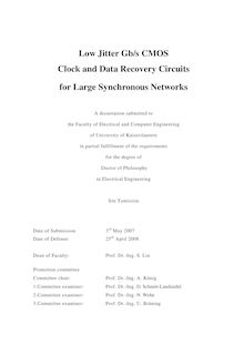Low jitter Gb-s CMOS clock and data recovery circuits for large synchronous networks [Elektronische Ressource] / Sitt Tontisirin