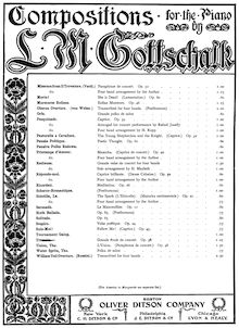 Partition complète, Tremolo, Op.58, Grand Etude de Concert, Gottschalk, Louis Moreau par Louis Moreau Gottschalk
