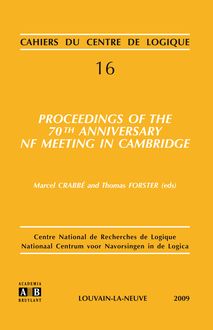PROCEEDINGS OF THE 70TH ANNIVERSARY NF MEETING IN CAMBRIDGE
