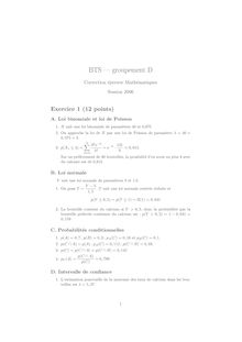 Corrige BTSALIM Mathematiques 2006