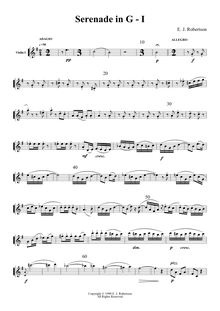 Partition violons I, Serenade en G, Robertson, Ernest John