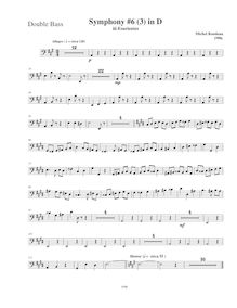 Partition Basses, Symphony No.6  Magnificat , D major, Rondeau, Michel