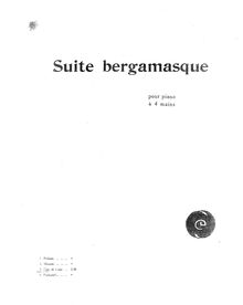 Partition complète,  Bergamasque, Debussy, Claude