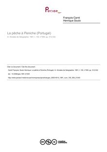 La pêche à Peniche (Portugal) - article ; n°559 ; vol.100, pg 312-332