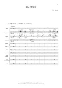 Partition Act II, No.21a. Finale: Quartett, Die Zauberflöte, The Magic Flute