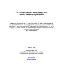 Campus Audit of Civic Engagement
