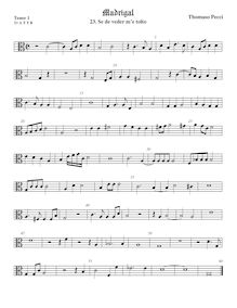 Partition ténor viole de gambe 2, alto clef, Madrigali a 5 voci, Libro 2 par Tommaso Pecci par Tommaso Pecci