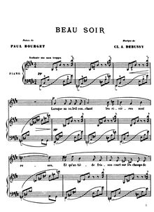 Partition complète, Beau soir, Debussy, Claude