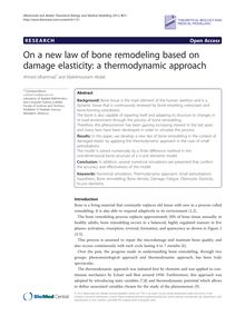 On a new law of bone remodeling based on damage elasticity: a thermodynamic approach