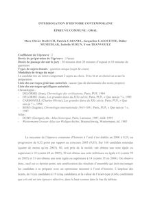 INTERROGATION D HISTOIRE CONTEMPORAINE ÉPREUVE COMMUNE : ORAL Marc ...
