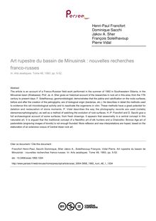 Art rupestre du bassin de Minusinsk : nouvelles recherches franco-russes - article ; n°1 ; vol.48, pg 5-52