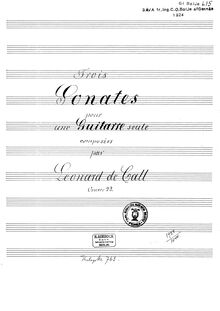 Partition Score (Manuscript), 3 guitare sonates, Op.22, Call, Leonhard von