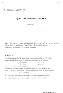 Mathématiques C 1999 Classe Prepa PT Banque Filière PT