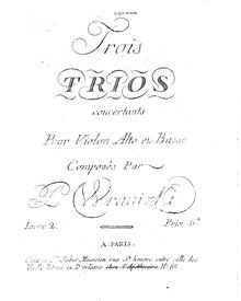 Partition violoncelle, 6 corde Trios, Op.17, Wranitzky, Paul par Paul Wranitzky