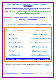 ISO 17021 Manual Documentation